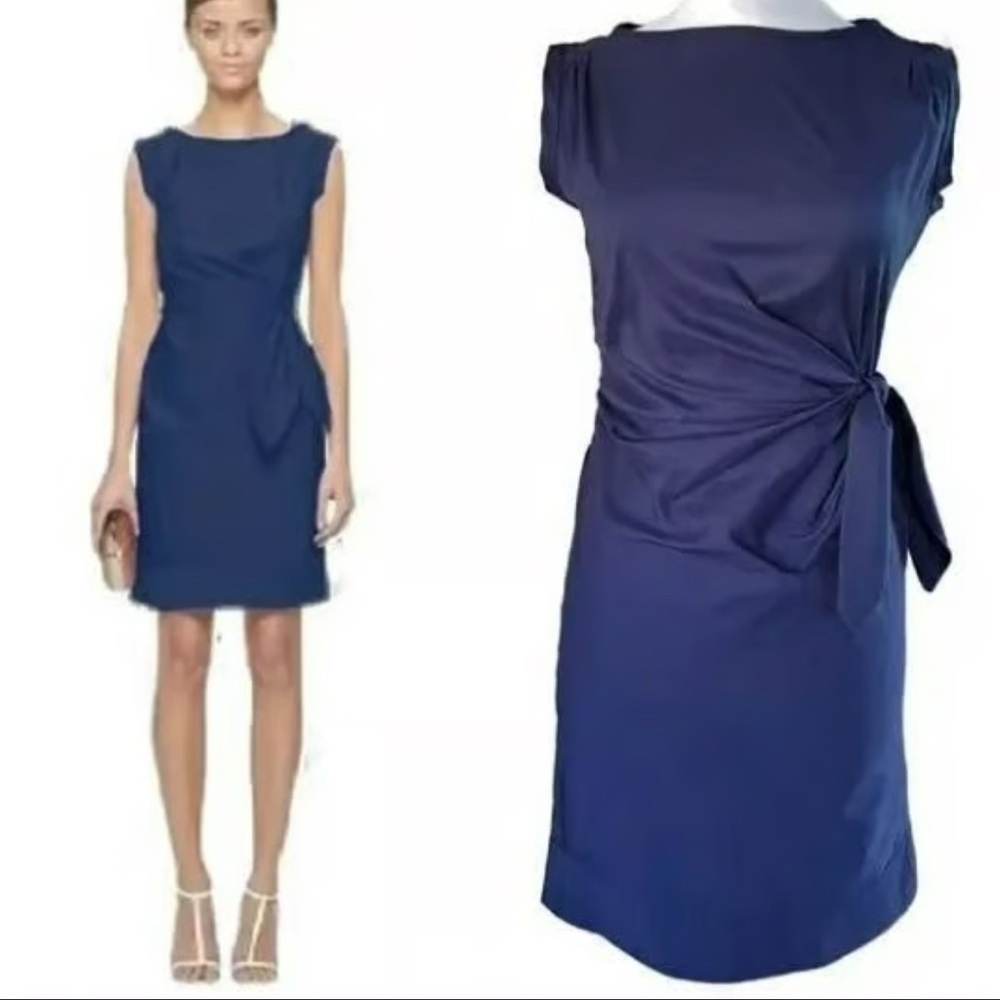Diane Von Furstenberg Blue Side Tie Dress Size 12